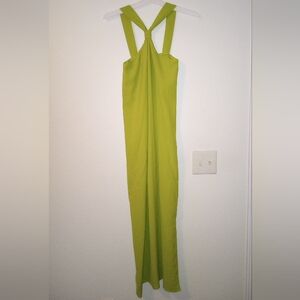 Women's Elegant Lime Green Sleeveless Maxi Dress Size S (NEW WITHOUT TAGS
